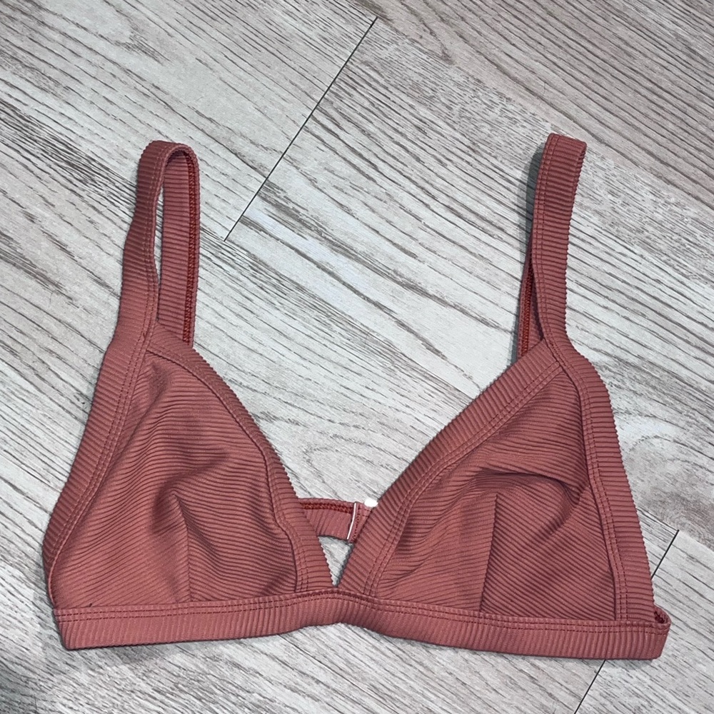 Zulu & Zephyr rose/blush Ribbed Bikini Top